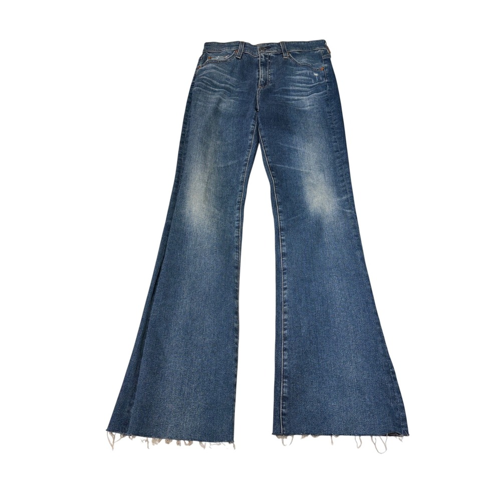 AG Adriano Goldschmied Farrah Boot High Rise Flare Jeans Womens 28x32 Raw Hem